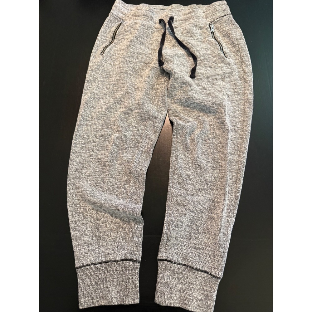 Aerie Womens Grey Marled Knit Joggers Zipper Pockets Drawstring Lounge Pants M